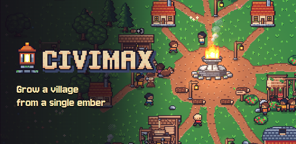 CIVIMAX: a pixel-art village around a campfire